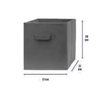 SORTI 27x28x27 CM Grey Foldable Folding Storage Cube Storage Box Bookcase Fabric Cube Toy Organiser