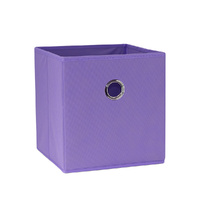 SORTI 27x28x27 CM Light Purple 1X Pack Foldable Folding Storage Cube Storage Box Bookcase Fabric Cube Toy Organiser