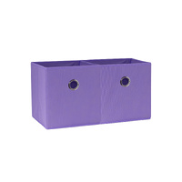 SORTI 27x28x27 CM Light Purple 2X Pack Foldable Folding Storage Cube Storage Box Bookcase Fabric Cube Toy Organiser