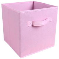 SORTI 27x28x27 CM Pink Pack Foldable Folding Storage Cube Storage Box Bookcase Fabric Cube Toy Organiser