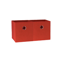 SORTI 27x28x27 CM Red 2X Pack Foldable Folding Storage Cube Storage Box Bookcase Fabric Cube Toy Organiser