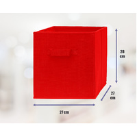 SORTI 27x28x27 CM Red Pack Foldable Folding Storage Cube Storage Box Bookcase Fabric Cube Toy Organiser