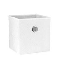 SORTI 27x28x27 CM White 1X Pack Foldable Folding Storage Cube Storage Box Bookcase Fabric Cube Toy Organiser