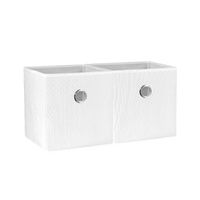SORTI 27x28x27 CM White 2X Pack Foldable Folding Storage Cube Storage Box Bookcase Fabric Cube Toy Organiser