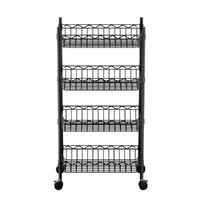  4-Tier Shelving Unit Adjustable Garage Storage Kitchen Rack With Wheels