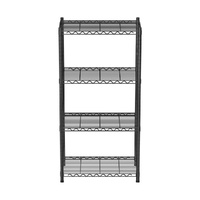  4-Tier Shelving Unit Adjustable Garage Storage Shelves Kitchen Rack Steel