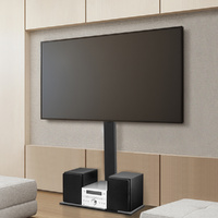  TV Stand Mount Bracket for 32"-70" LED LCD Glass Storage Floor Shelf