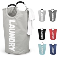 90L Foldable Laundry Basket, Waterproof, Compatible with Samsung, Light Gray, 38x38x79 cm