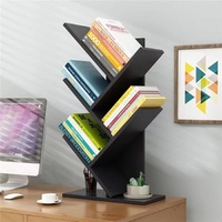5-Tier Tree Bookshelf Storage Rack for Home Office or Bedroom (Black)