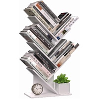 5-Tier Tree Bookshelf Storage Rack for Home Office or Bedroom (White)