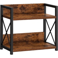 2-Tier Countertop Shelf Organizer Rustic Wood Kitchen Spice Rack for Storage, Condiments & Cabinet Organization