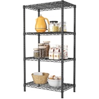 4-Tier Adjustable Metal Storage Shelves Wire Rack Organizer for Kitchen, Pantry, Bathroom or Laundry Room (60cm W x 40cm D x 140cm H)