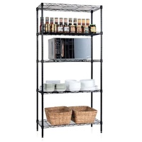 5-Tier Adjustable Metal Storage Shelves Wire Rack Organizer for Kitchen, Pantry, Bathroom or Laundry Room (60cm W x 40cm D x 176cm H)