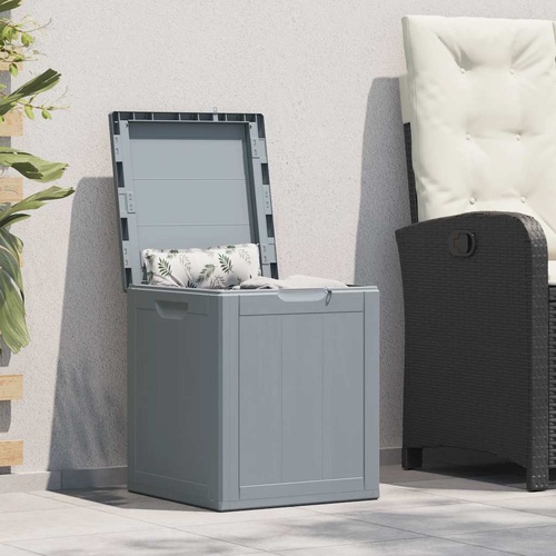  Garden Storage Box 90L Grey PP Wood Look
