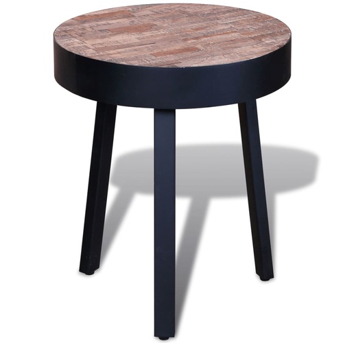  End Table Round Reclaimed Teak Wood