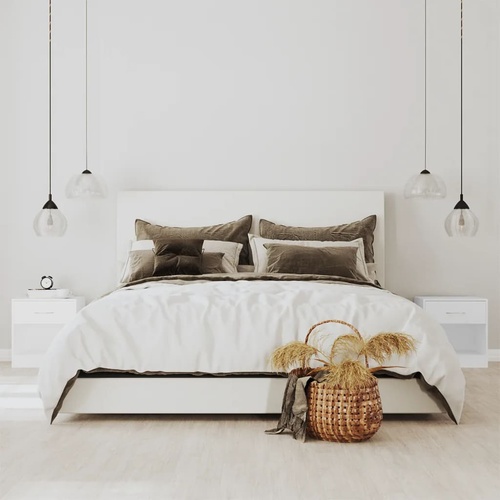  Nightstand 2 pcs with Drawer White