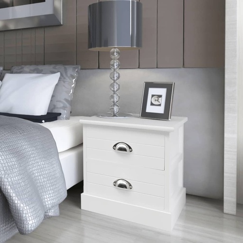 French Bedside Cabinets 2 pcs White