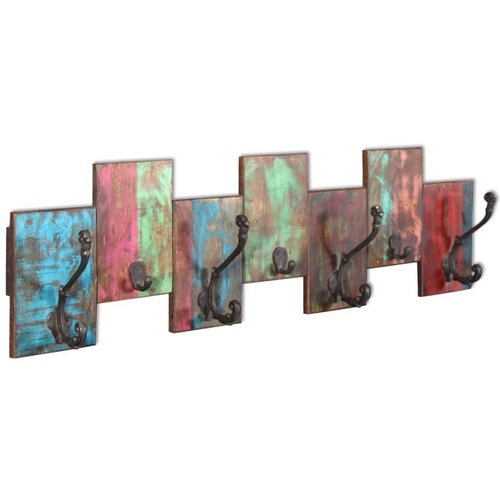  Coat Rack with 7 Hooks Solid Reclaimed Wood