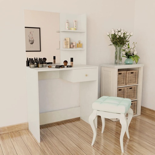 Dressing Table Engineered Wood 75x40x141 cm White