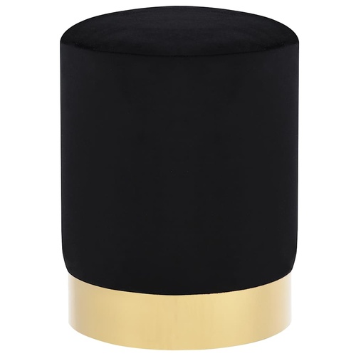  Stool Black and Gold Velvet 28 x 36 cm