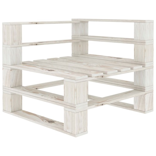  Garden Pallet Corner Sofa Wood White