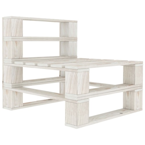  Garden Pallet Middle Sofa Wood White