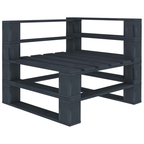  Garden Pallet Corner Sofa Wood Grey