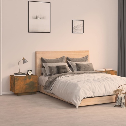  Bedside Cabinet Smoked Oak 100x35x40 cm Engineered Wood