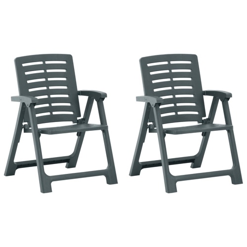  Garden Chairs 2 pcs Plastic Green