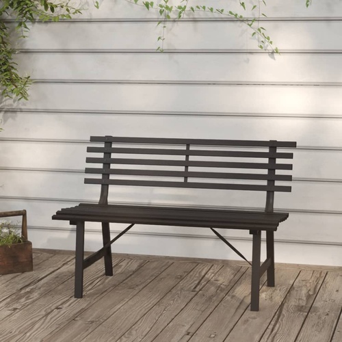  Garden Bench 110 cm Steel Black