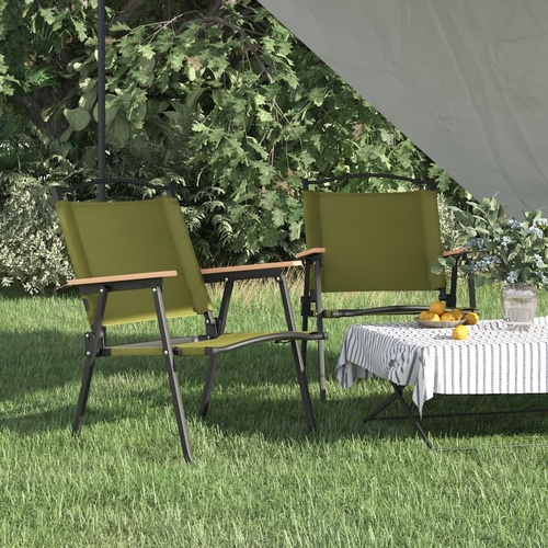  Camping Chairs 2 pcs Green 54x55x78 cm Oxford Fabric