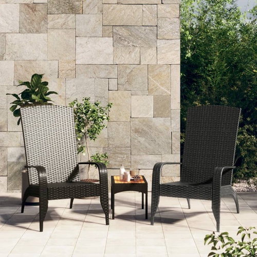  Garden Adirondack Chair Black Poly Rattan