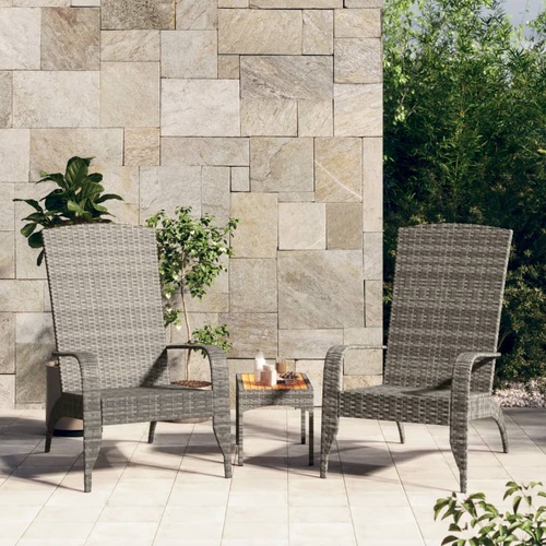  Garden Adirondack Chair Grey Poly Rattan