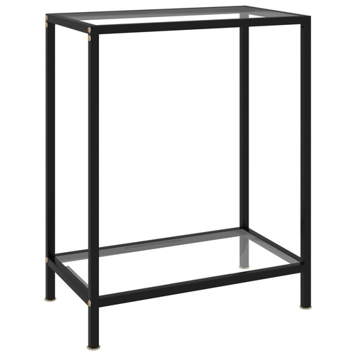  Console Table Transparent 60x35x75 cm Tempered Glass