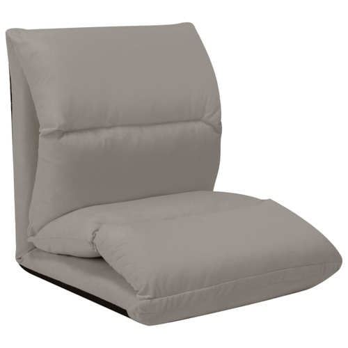  Folding Floor Chair Light Grey Microfibre