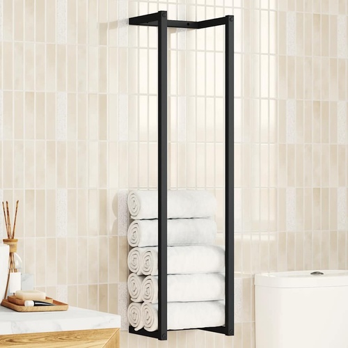  Towel Rack Black 25x20x95 cm Iron