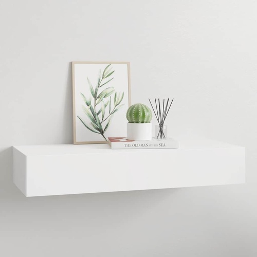  Wall-mounted Drawer Shelf White 60x23.5x10 cm MDF