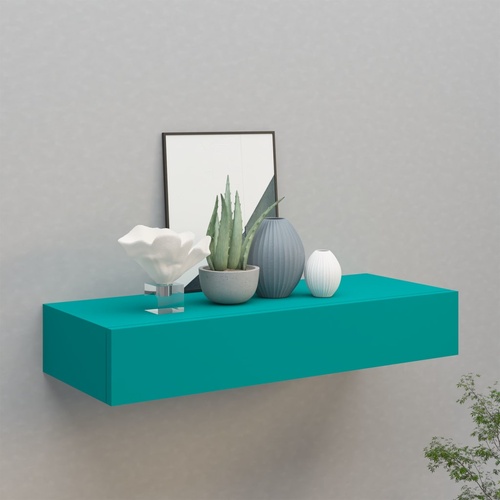  Wall-mounted Drawer Shelf Blue 60x23.5x10cm MDF