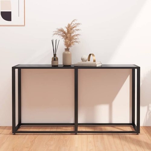  Console Table Black 140x35x75.5cm Tempered Glass