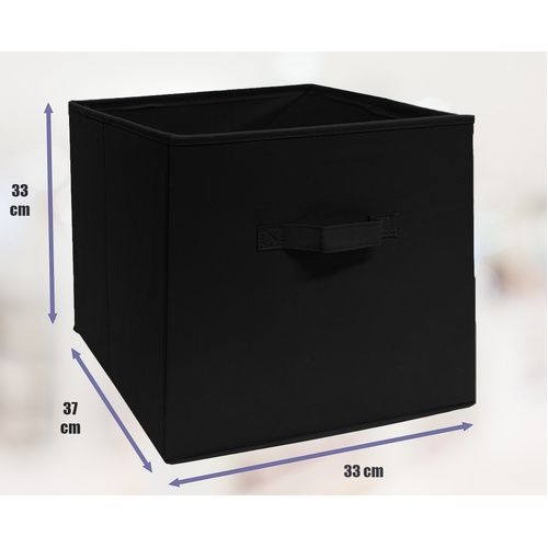 SORTI 33x37x33 CM BLACK Pack Foldable Folding Storage Cube Storage Box Bookcase Fabric Cube Toy Organiser