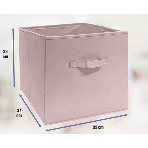 SORTI 33x37x33 CM PINK Pack Foldable Folding Storage Cube Storage Box Bookcase Fabric Cube Toy Organiser