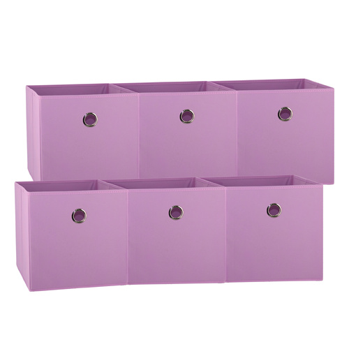 SORTI 33x37x33 CM Light Pink 6X Pack Foldable Folding Storage Cube Storage Box Bookcase Fabric Cube Toy Organiser