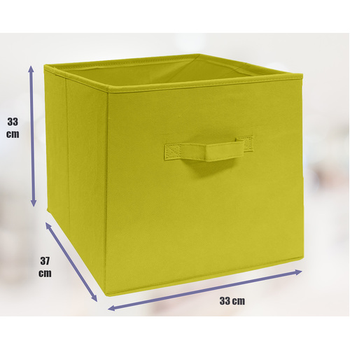 SORTI 33x37x33 CM Yellow 2X Pack Foldable Folding Storage Cube Storage Box Bookcase Fabric Cube Toy Organiser