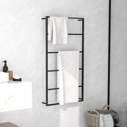 Towel Rack Black 60x10x116 cm Steel