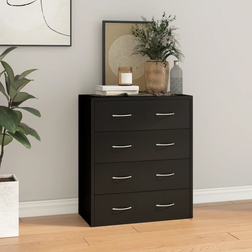  Sideboard with 4 Drawers 60x30.5x71 cm Black