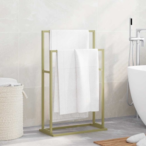  Freestanding Towel Rack Gold 48x24x78.5 cm Iron
