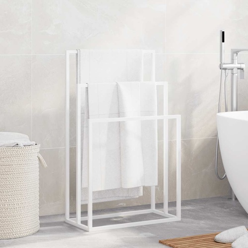  Freestanding Towel Rack White 48x24x79 cm Iron