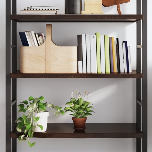  Wall Shelf Dark Brown 100x60x(2-4) cm Treated Solid Wood Oak