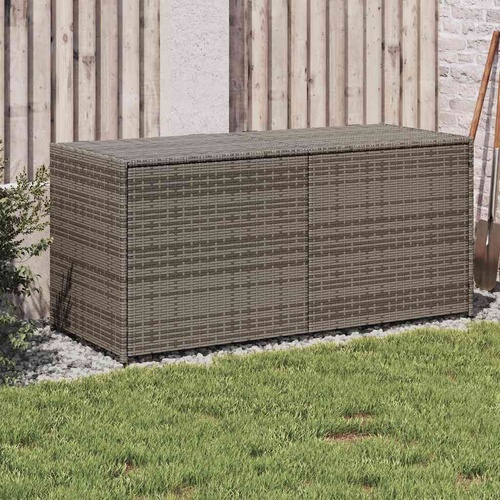  Garden Storage Box Grey 283L Poly Rattan
