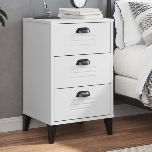  Bedside Cabinet VIKEN White Engineered Wood